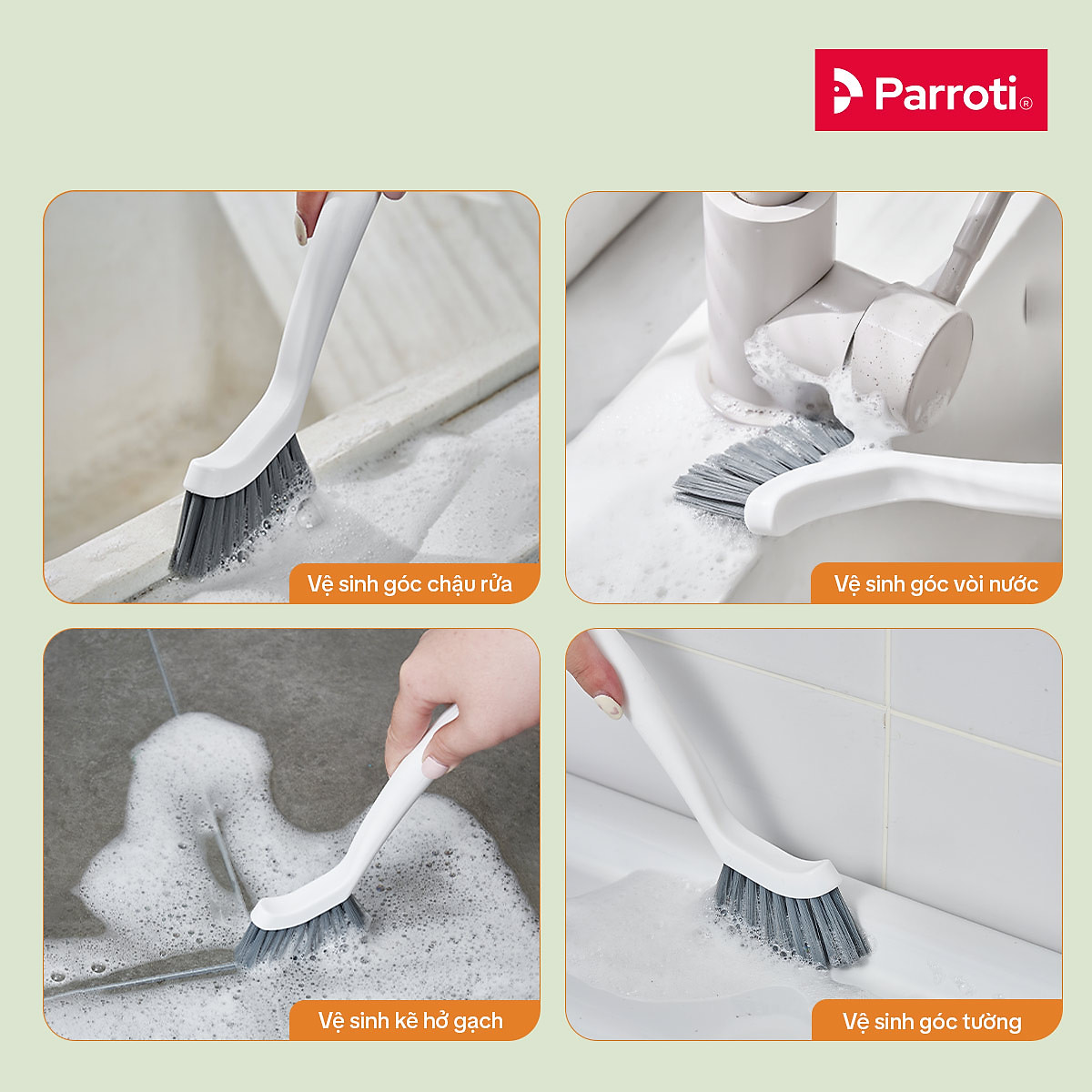 Chổi cọ vệ sinh đa năng, bàn chải vệ sinh cao cấp - Parroti Brush BR01