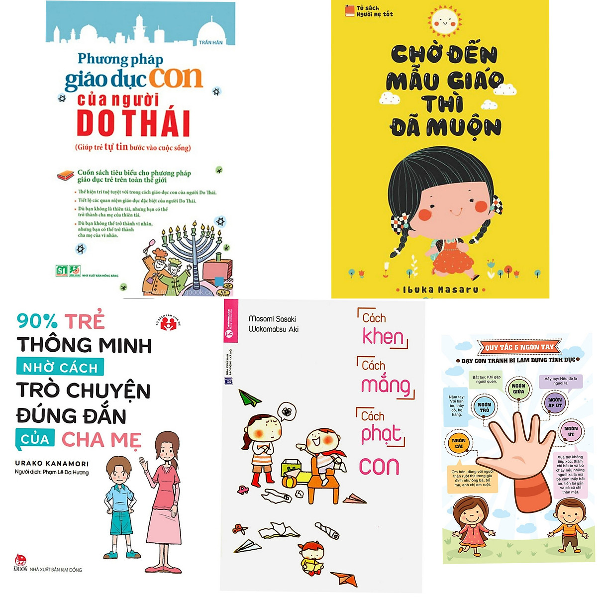 Combo Sách Nuôi Dạy Trẻ: Phương Pháp Giáo Dục Con Của Người Do Thái + Chờ Đến Mẫu Giáo Thì Đã Muộn +90% Trẻ Thông Minh Nhờ Cách Trò Chuyện Đúng Đắn Của Cha Mẹ + Cách Khen, Cách Mắng, Cách Phạt Con + Poster An Toàn(Tủ Sách Người Mẹ Tốt)