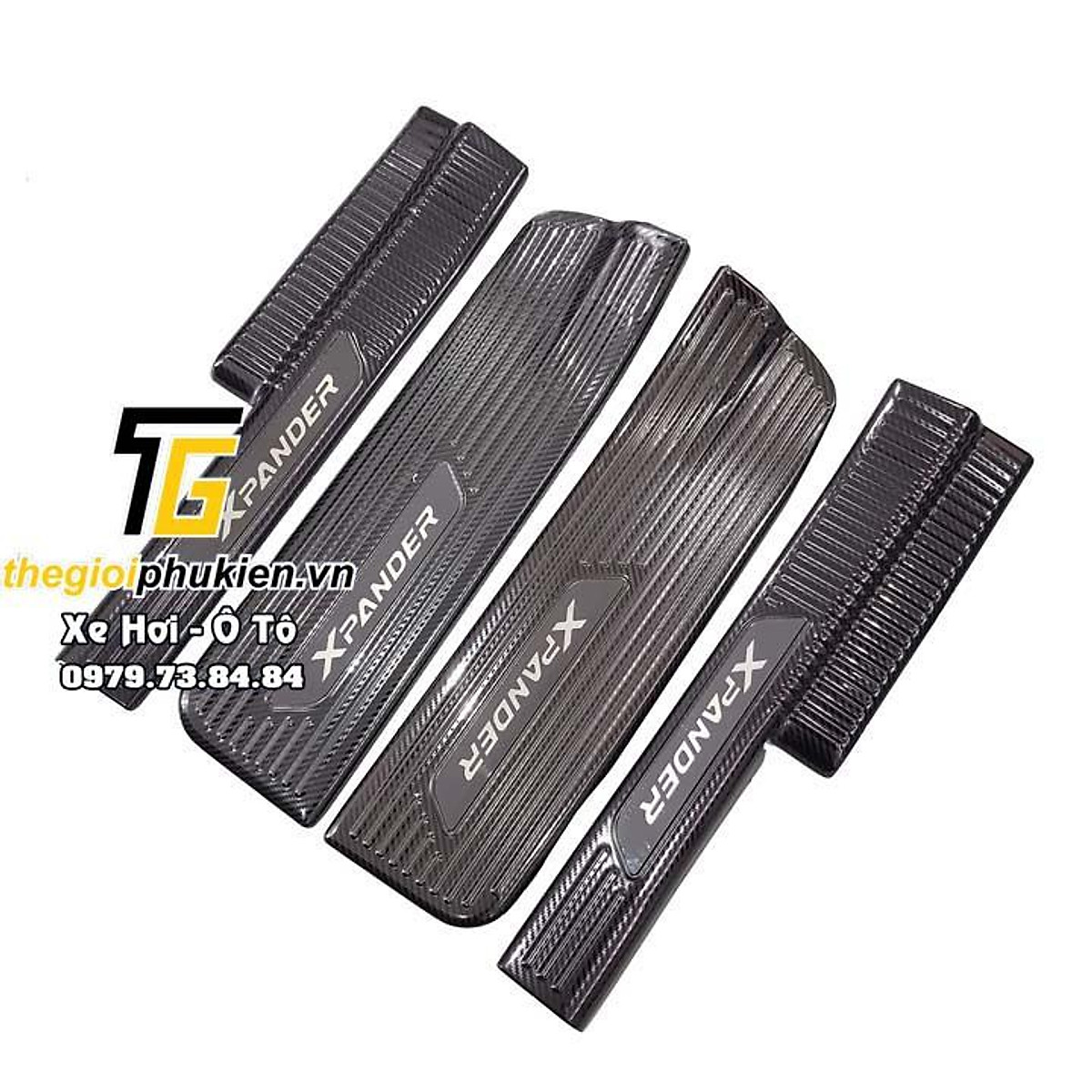 Bộ Ốp bậc cửa, Nẹp bước chân Mitsubishi Xpander vân Carbon