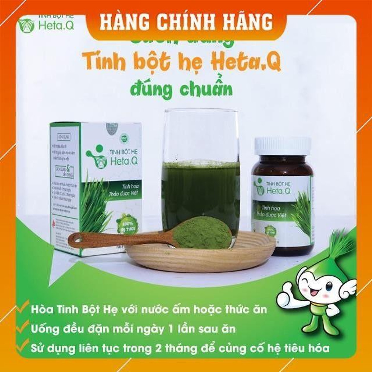Tinh bột hẹ Heta.Q chính hãng/ tinh bột hẹ hỗ trợ táo bón, biếng ăn ở trẻ nhỏ và người lớn