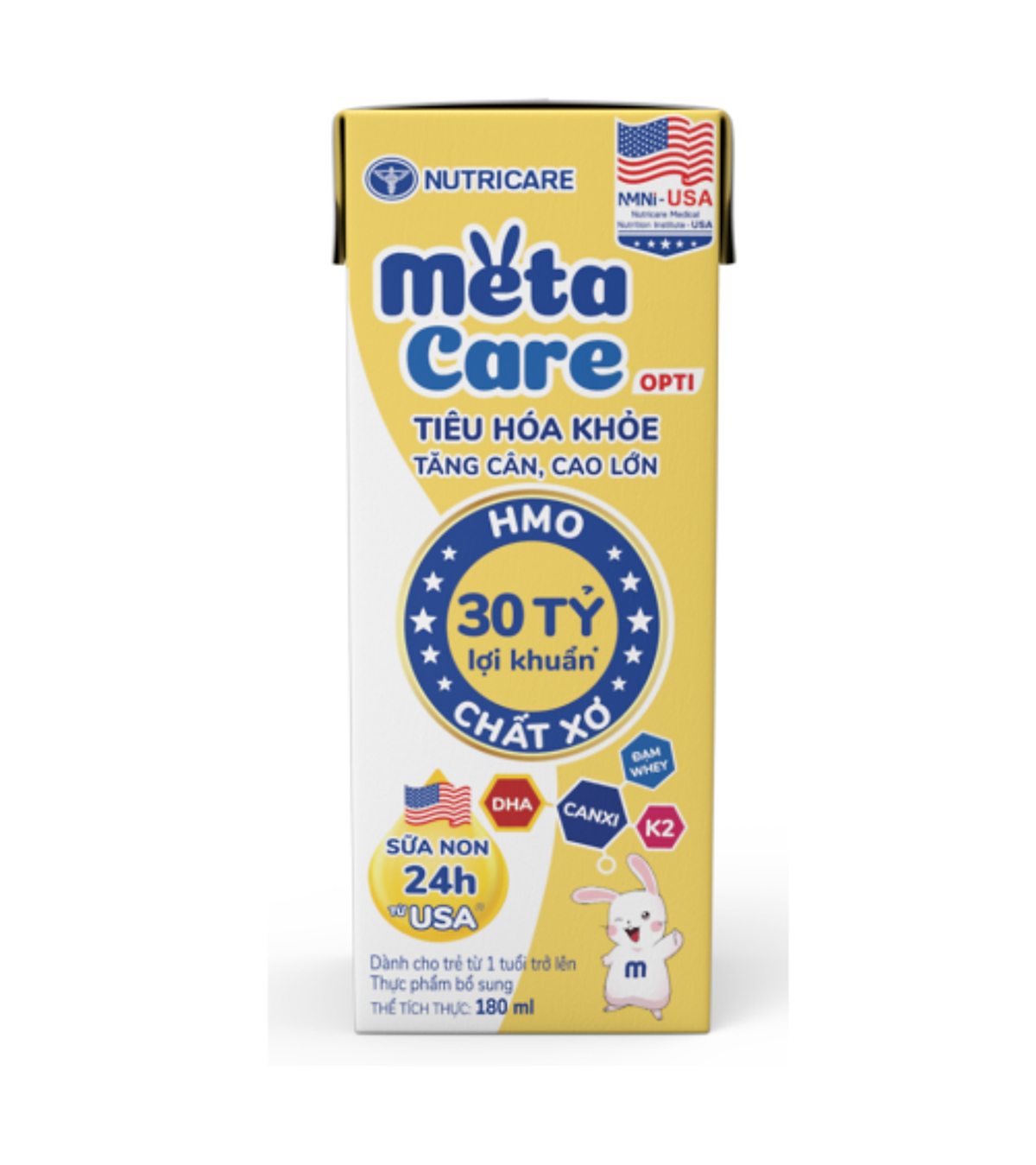 Thùng sữa nước pha sẵn Nutricare Metacare - phát triển toàn diện cho trẻ từ 1 tuổi (180ml x 48 hộp)