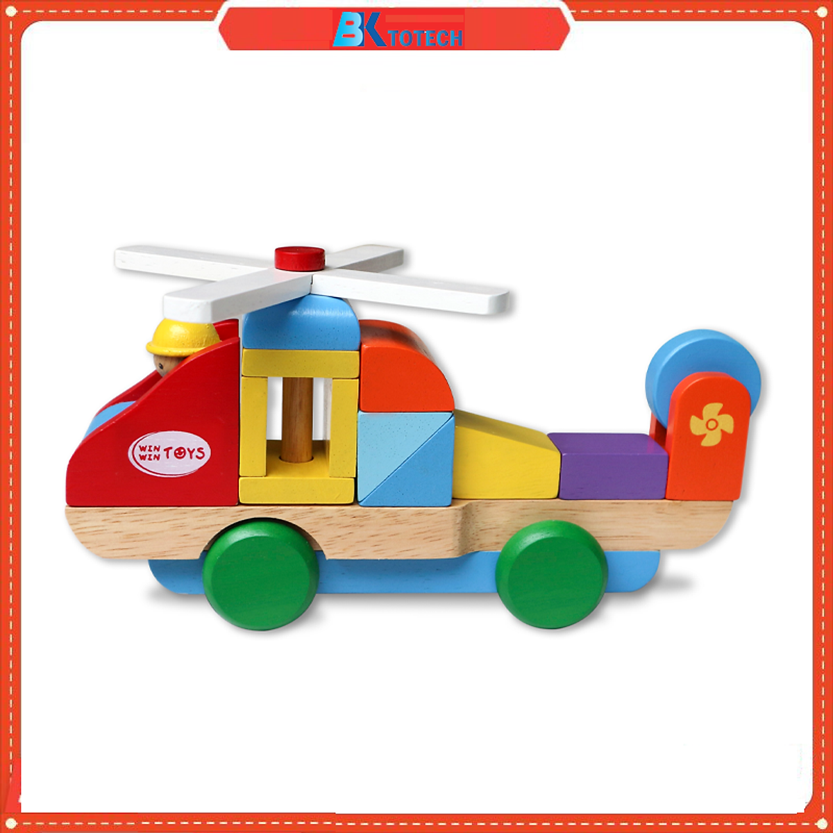 Đồ chơi mô hình máy bay, Trực thăng lắp ráp - Đồ chơi gỗ Winwintoys