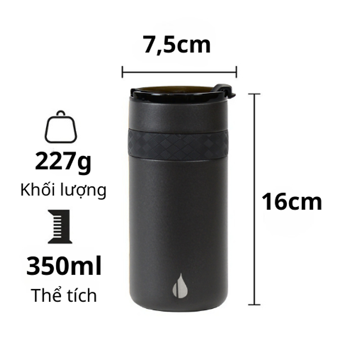Ly Elemental DuoSip 350ml một trong hai vừa giữ nhiệt và làm mát bia, inox 304, an toàn sức khỏe