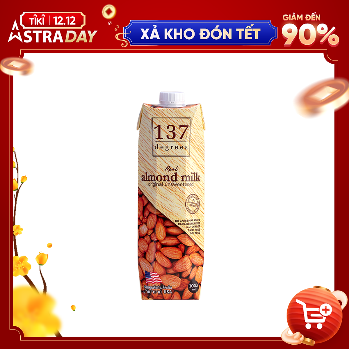 Sữa Hạt Hạnh Nhân Không Đường 137 Degrees (Hộp 1000ML)