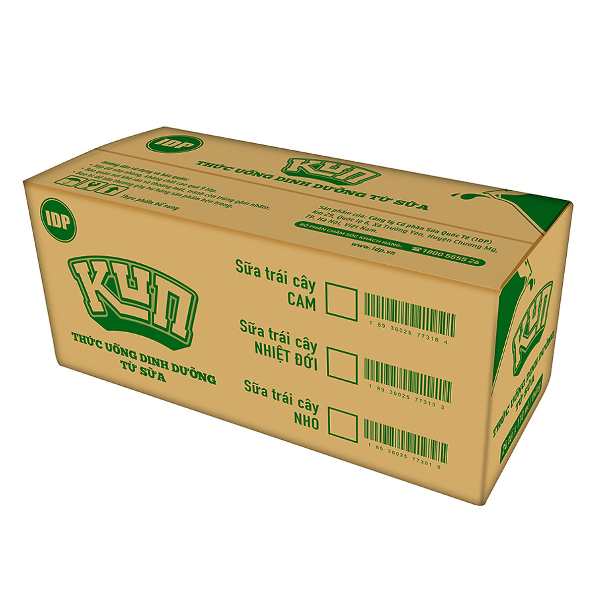 Thùng 48 Hộp Sữa Trái Cây Hương Trái Cây KUN 180ml/hộp(thẻ cào)