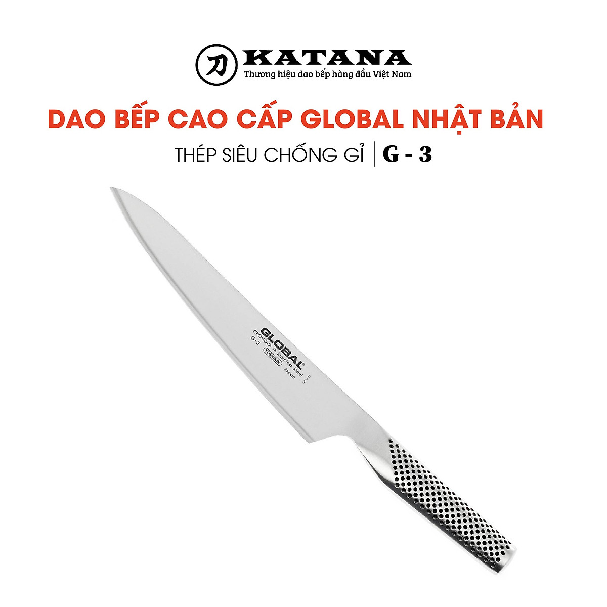 Dao bếp Nhật cao cấp Global G3 Carving Knife Dao thái lát (210mm