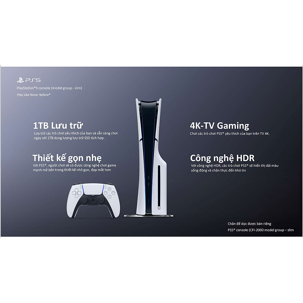 Bundle Máy chơi game PlayStation 5 Slim (PS5 Slim) CFI-2018 A01 - Hàng Chính Hãng
