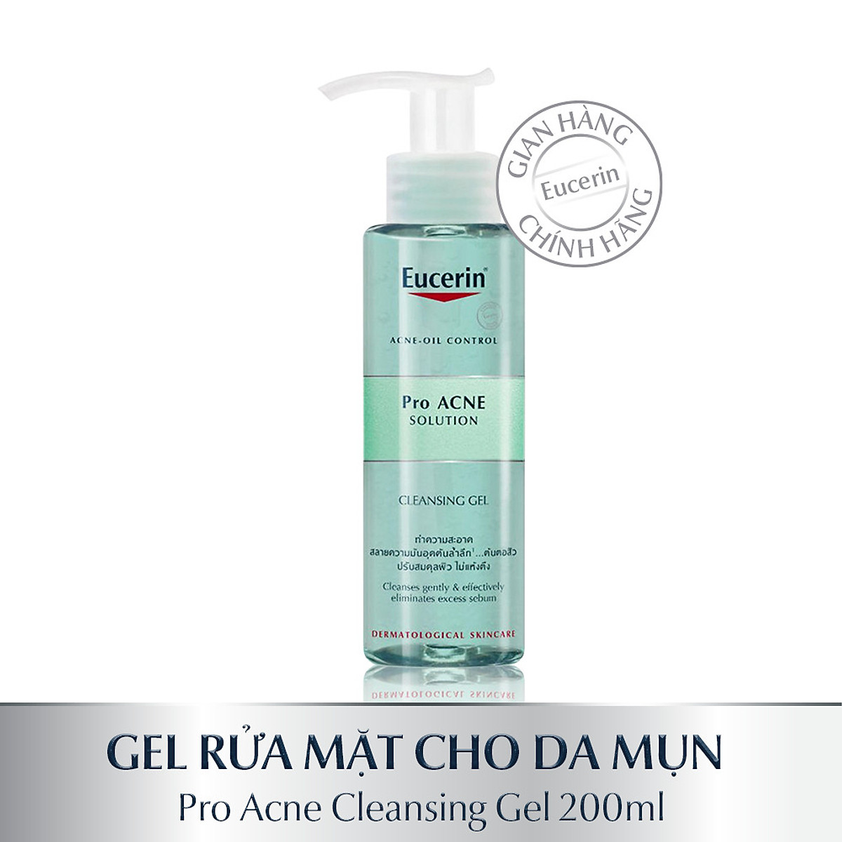 Gel rửa mặt giảm mụn Eucerin Pro Acne Cleansing Gel 200ml