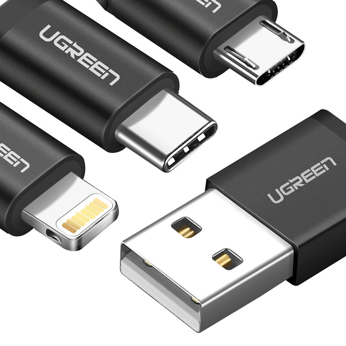 Dây cáp chuyển đổi (3 trong 1) USB  sang Lightning, Micro USB, Type-C dài