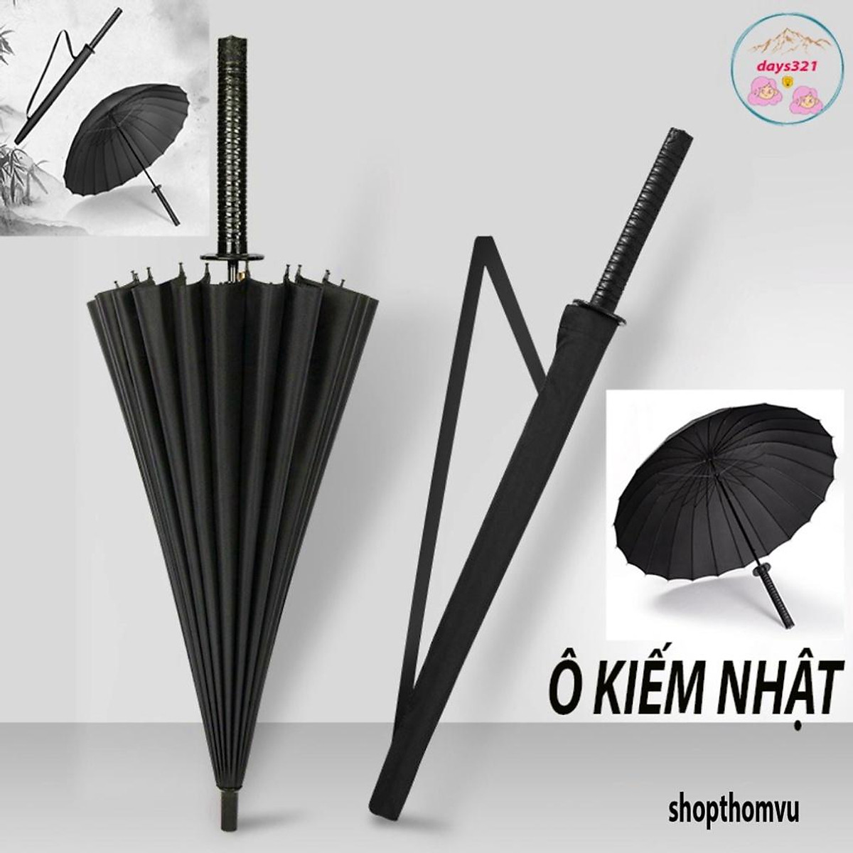 RẺ NHẤT THỊ TRƯỜNG) Ô dù che mưa katana hạn chế nắng cán giả kiếm nhật, Rẻ Nhất Thị Trường) Ô Dù Che Mưa Katana Hạn Chế Nắng Cán Giả Kiếm Nhật,