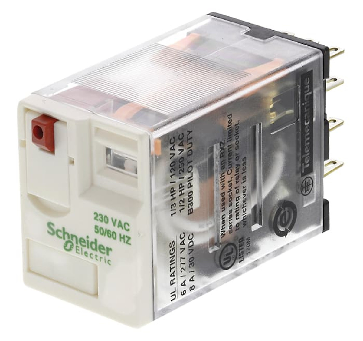 Relay trung gian RXM4AB1P7 Schneider 14 chân, điện điều khiển 220 Vac