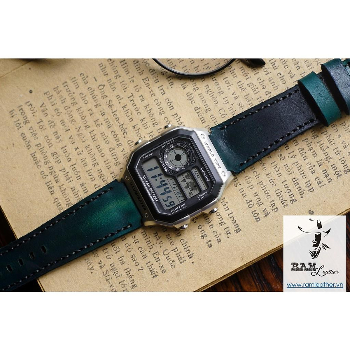 DÂY ĐỒNG HỒ DA BÒ Ý THẬT XANH LỤC - RAM CLASSIC 1972 - RAM LEATHER ...