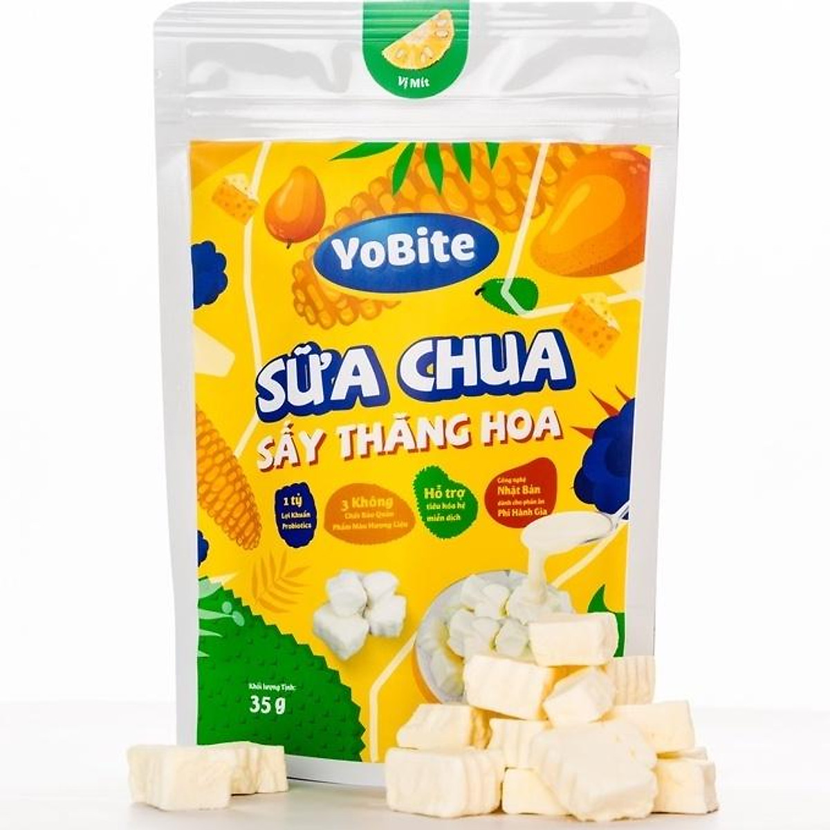 Sữa chua khô ăn dặm YoBite Kids vị Dâu tây - Hỗ trợ tiêu hóa, ngừa biếng ăn
