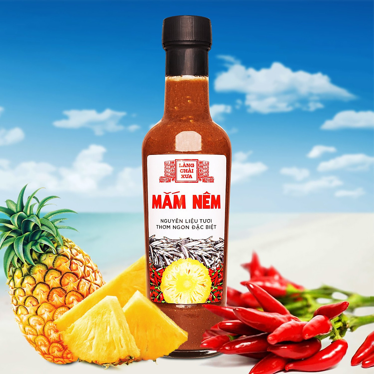 Đặc Sản Phan Thiết - Mắm Nêm Pha Sẵn Cao Cấp Làng Chài Xưa, Nguyên Liệu Tươi, Thơm Ngon Đặc Biệt, Chai Thủy Tinh 300G