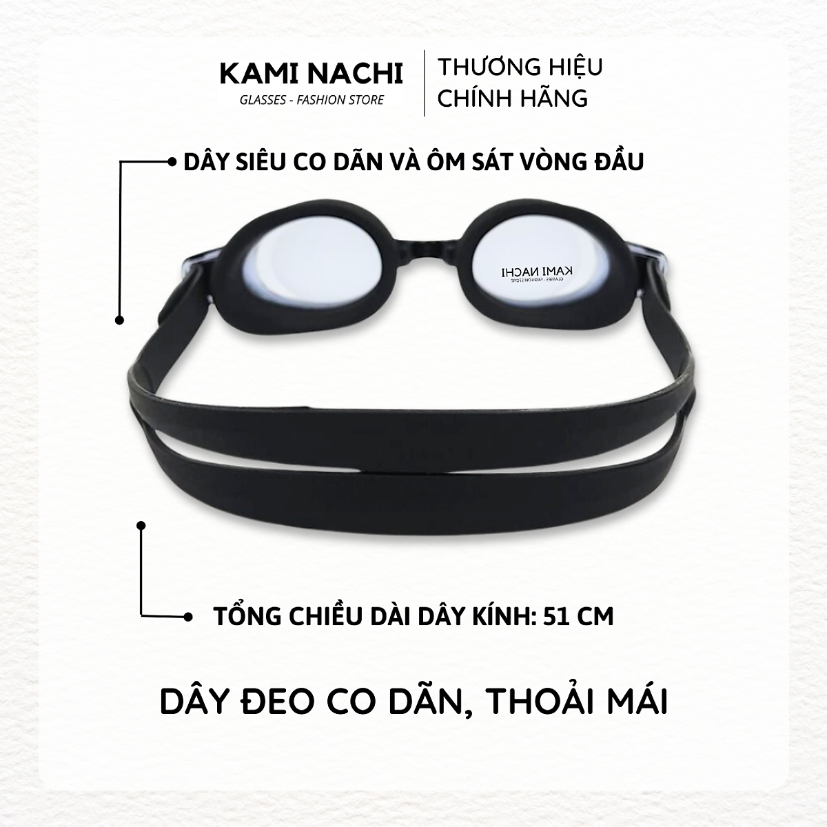 Kính bơi cận cho người lớn nam nữ có độ từ 1.5 độ đến 9.0 độ chính hãng KAMI NACHI - Mắt kính bơi cận thị chống bám hơi nước