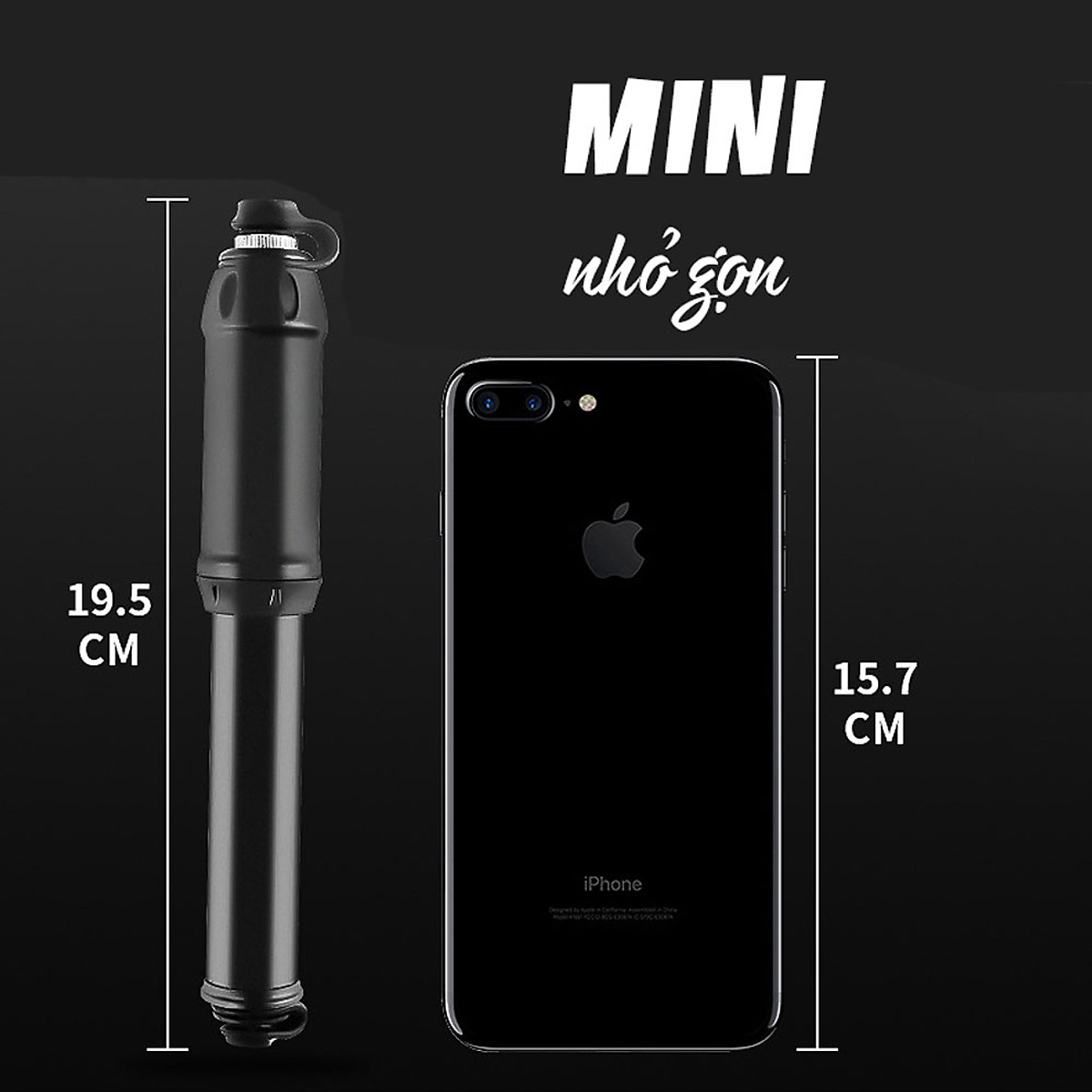 Bơm Xe Đạp Mini 100Psi Kèm Khung Gắn Sườn Xe Nhiều Đầu Bơm Tiện Lợi, Lõi Khung Nhôm Kim Loại Trọng Lượng Nhẹ MaiLee