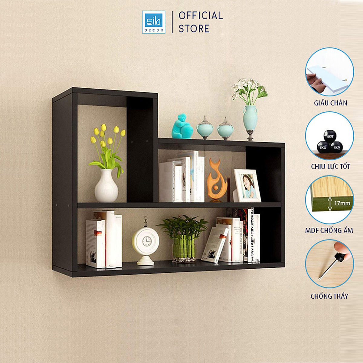 Kệ Để Sách Treo Tường Hiện Đại Thương Hiệu SIB DECOR