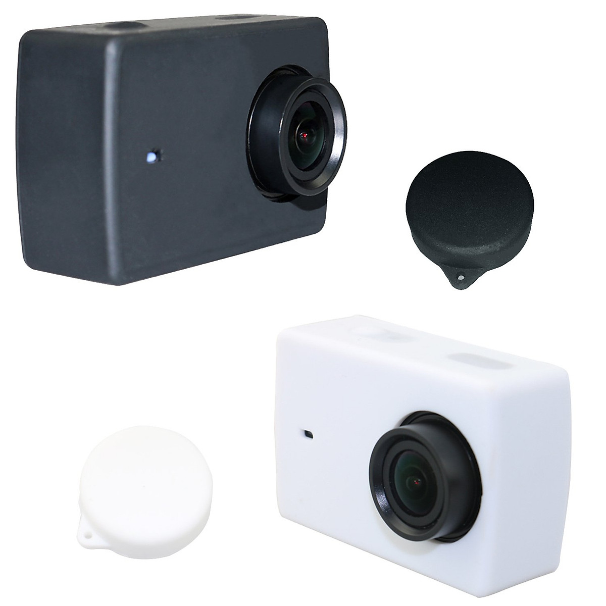 Vỏ Silicon Kèm Nắp Che Cho Xiaomi Yi 4K Action Camera - Phụ Kiện Camera  Hành Trình