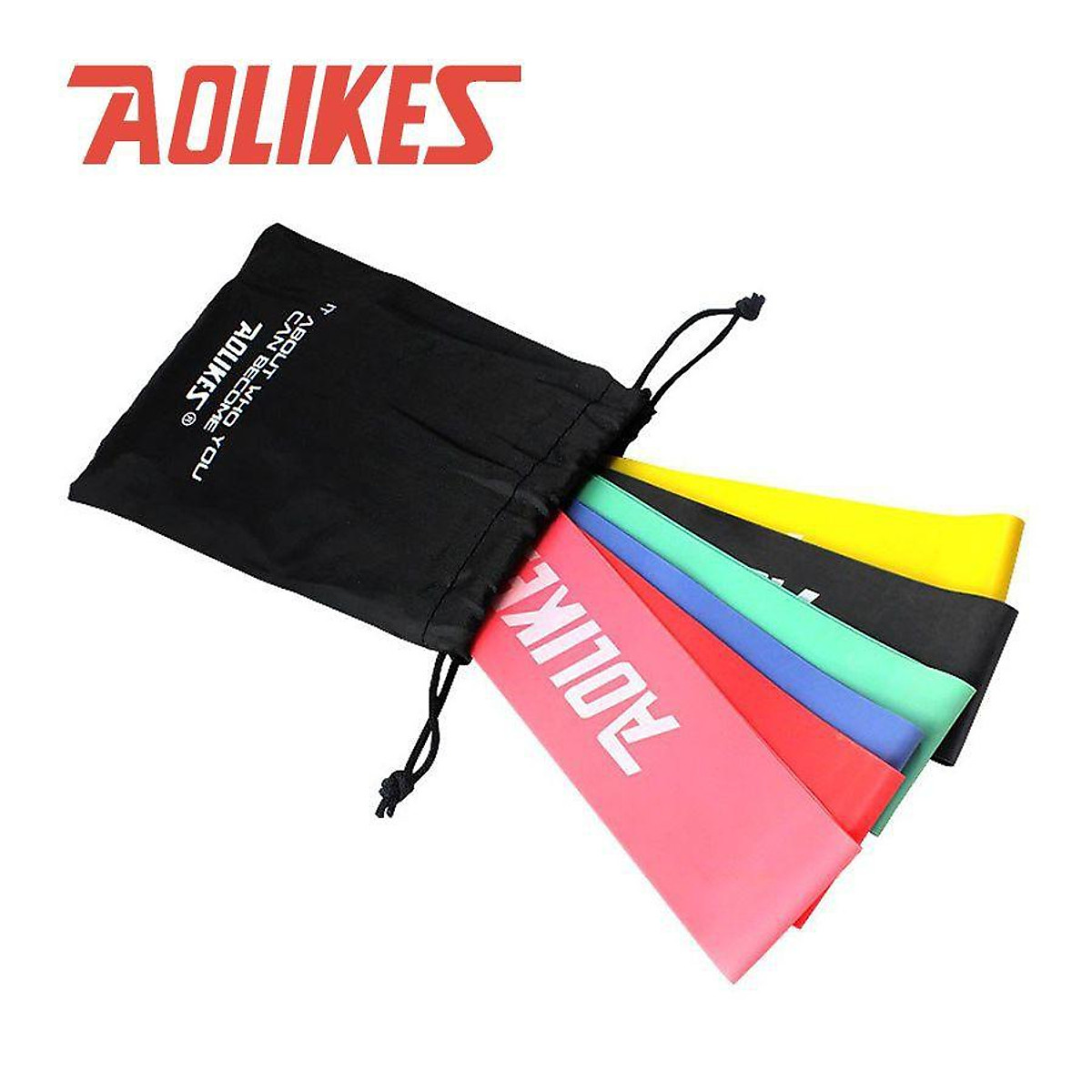 Bộ 6 Dây Mini Band, Dây Cao Su Kháng Lực Aolikes Tập Chân Mông Cao Cấp Aolikes AL3601