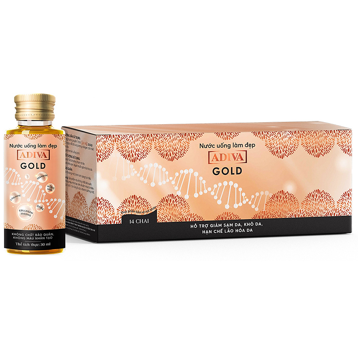 Nước uống làm đẹp Collagen ADIVA Gold (14 lọ x 30ml /hộp)