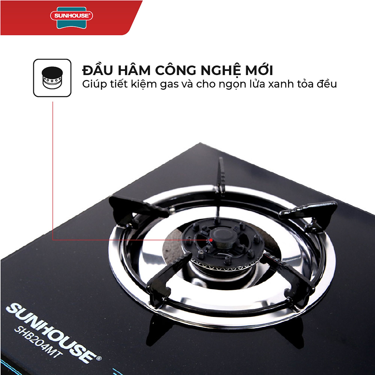 Bếp Gas Dương Mặt Kính Sunhouse SHB204MT - Hàng chính hãng