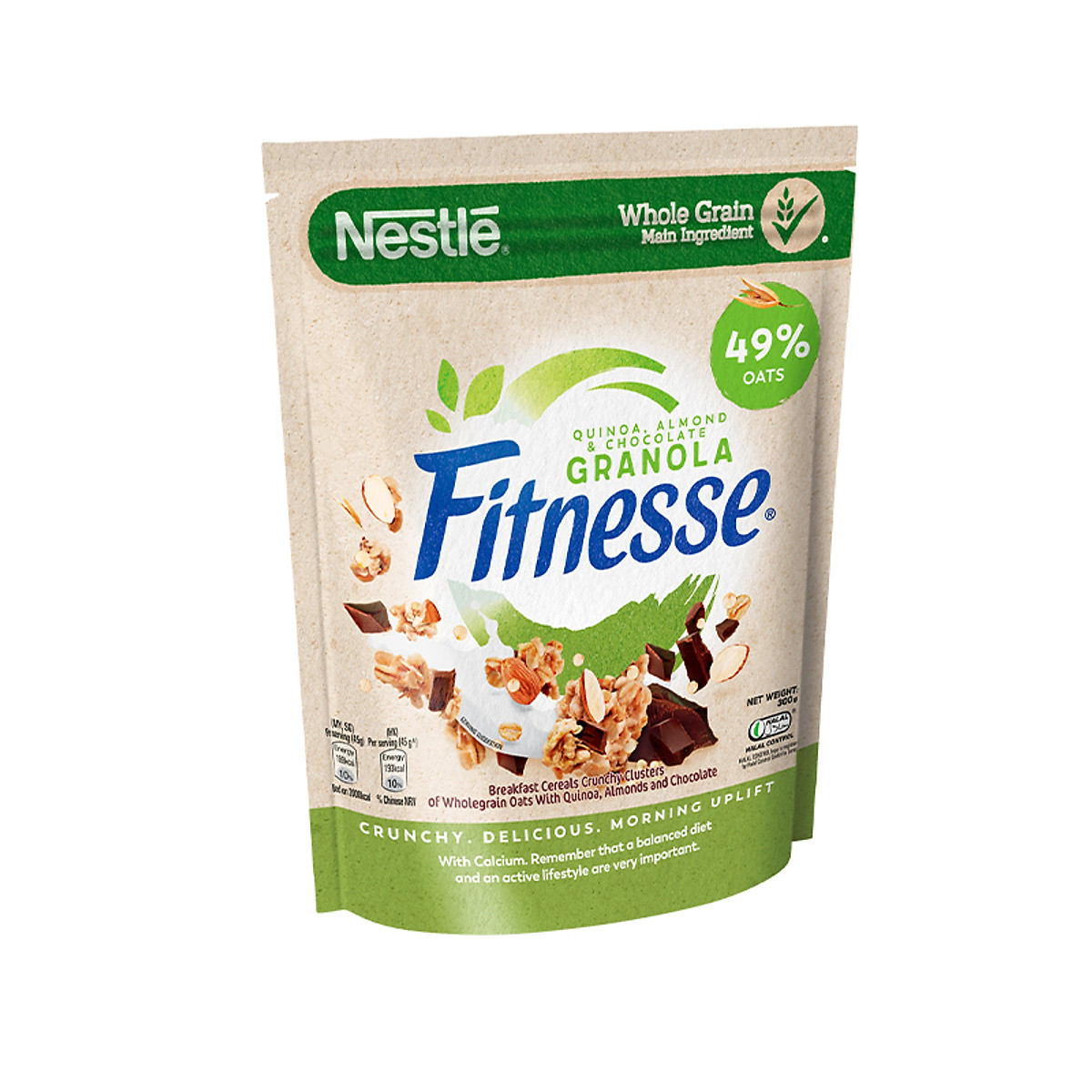 Ngũ cốc ăn sáng Fitnesse Granola Diêm Mạch, Hạnh Nhân & Sô Cô La (gói 300g)