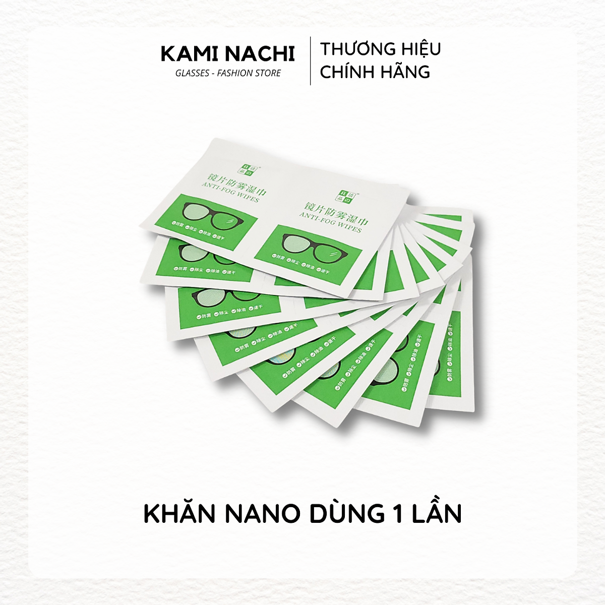 Hộp 50 miếng khăn lau nano hàng loại đặc biệt KAMI NACHI dùng 1 lần - Chống bám hơi nước, chống mờ sương cho kính