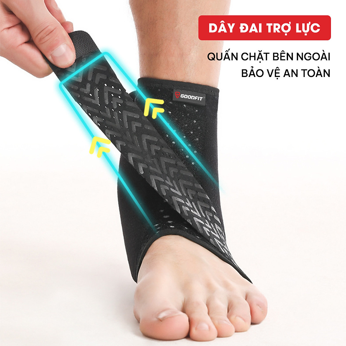 Băng quấn cổ chân có thanh nẹp cố định, bảo vệ mắt cá chân, cố định cổ chân chính hãng GoodFit GF618A