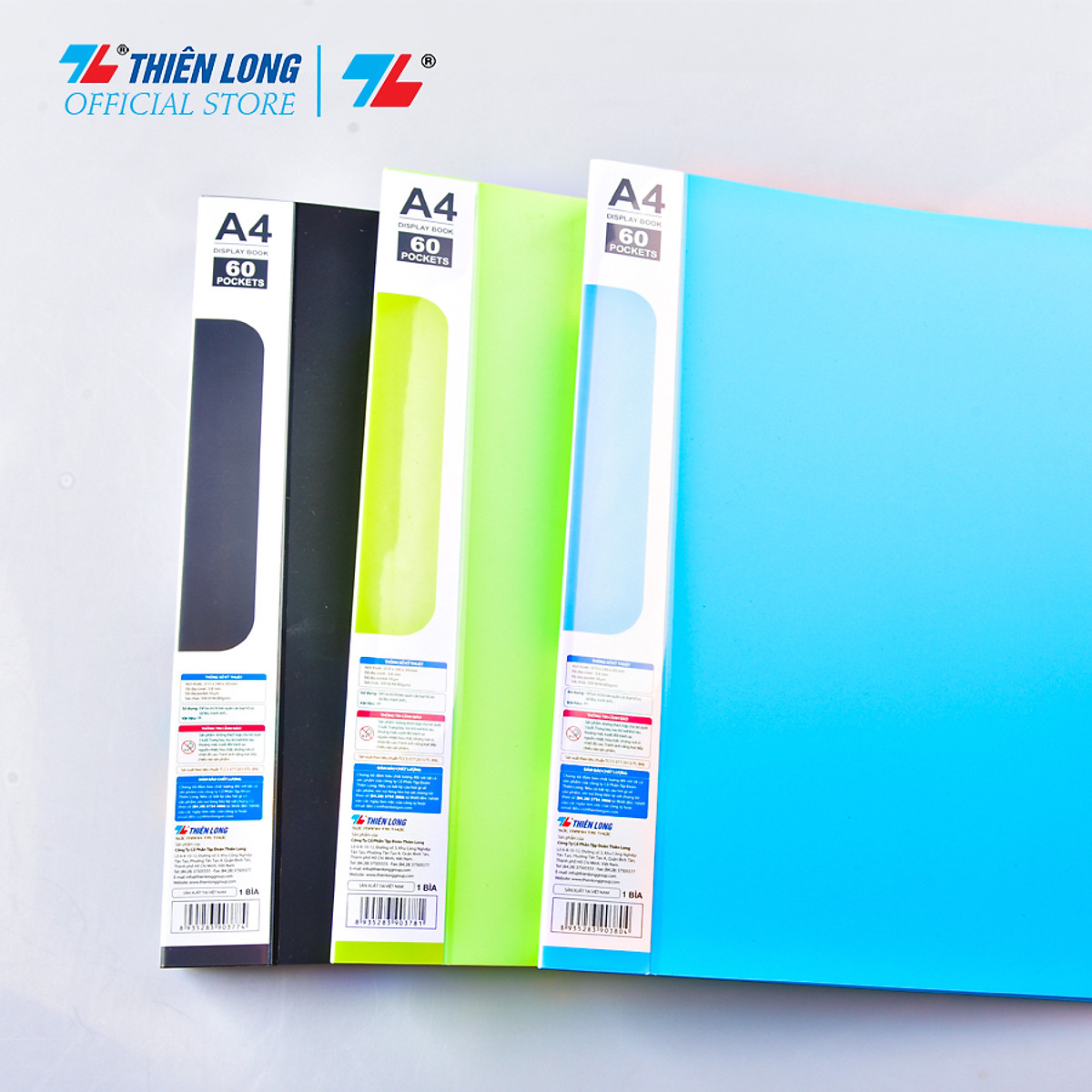 Bìa đựng hồ sơ 60 lá sức chứa 300 tờ A4 80 gsm Thiên Long Flexoffice FO-DB009