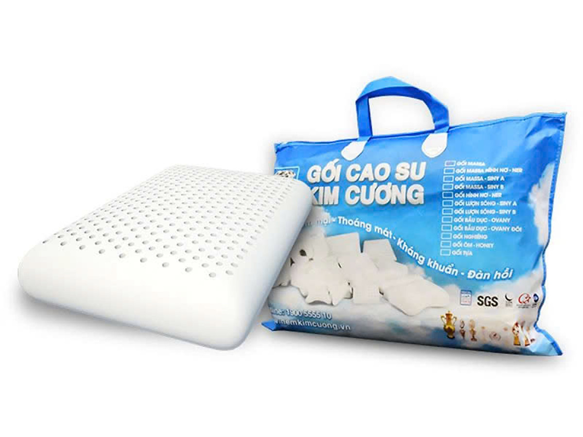 Gối Cao Su Kim Cương Ovany KCGO4060 (40 x 60 cm) - Trắng