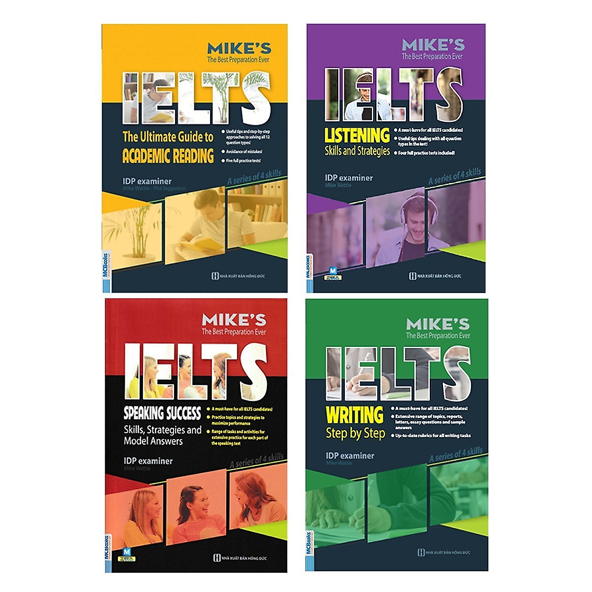 Combo Bộ Sách Luyện Thi Ielts Học Thuật - Bí Kíp Tự Học Ielts 8.0 ( Academic Ielts Mike ) (Tặng kèm bút chì Kingbooks)