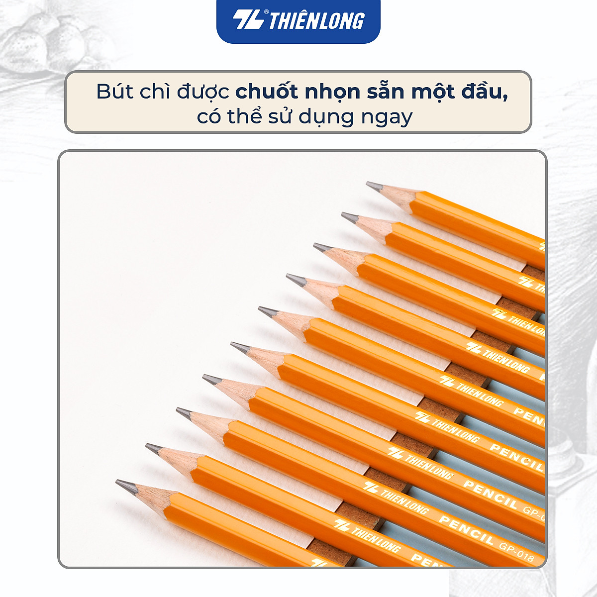 Bút chì gỗ Thiên Long GP-018 - Độ cứng 2B