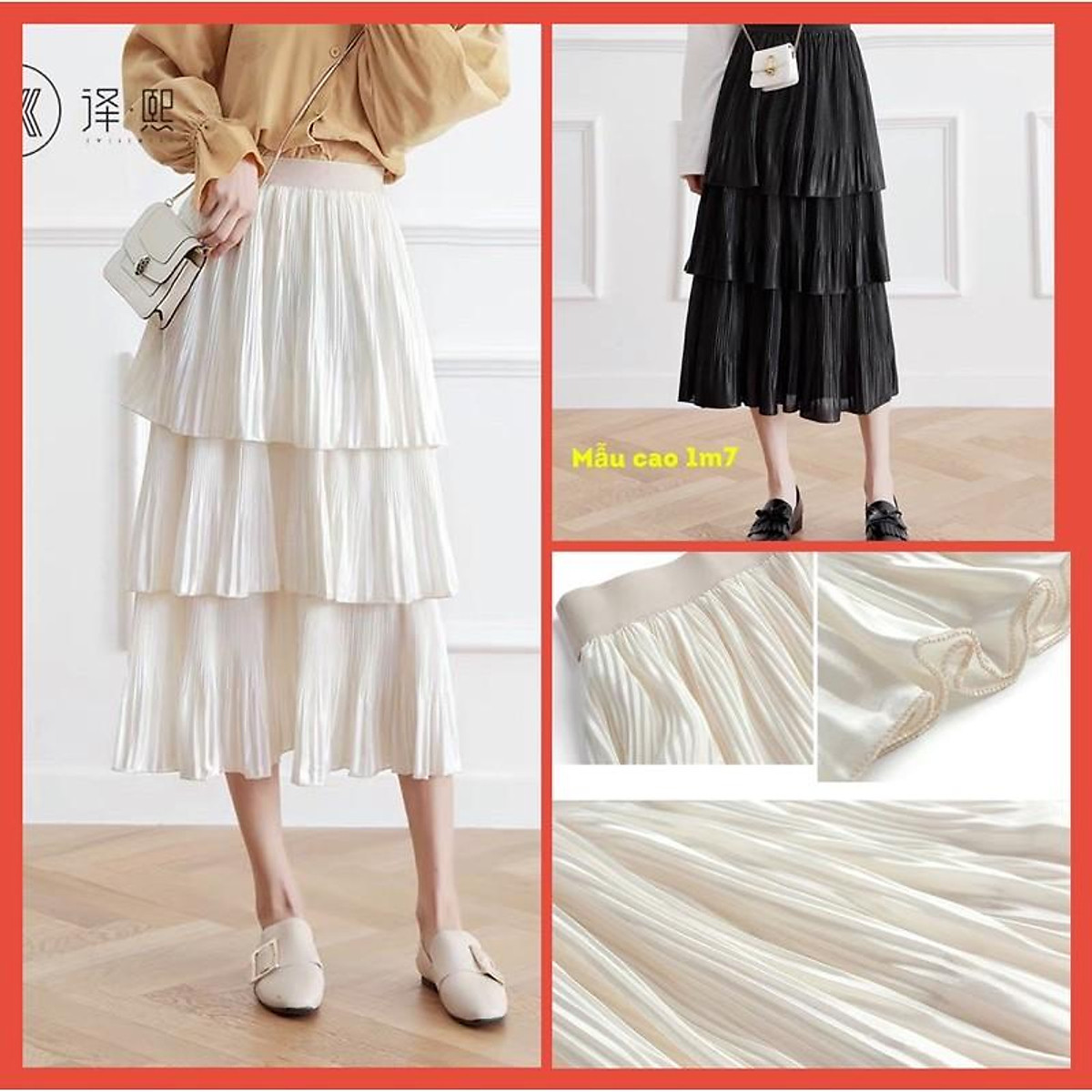 Chân váy maxi dập ly kèm dây xích  Shopee Việt Nam
