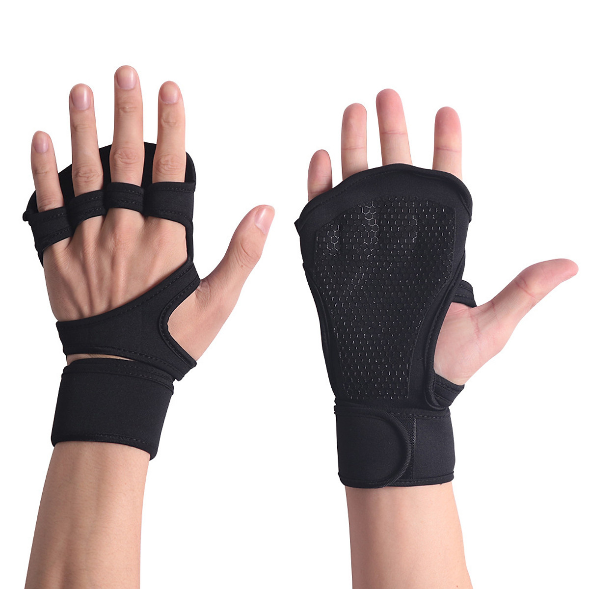 Găng tay tập gym hở mu bàn tay Cleacco SKDK , thoáng khí , đệm lòng bàn tay chắc chắn - Hàng chính hãng BORO SPORT