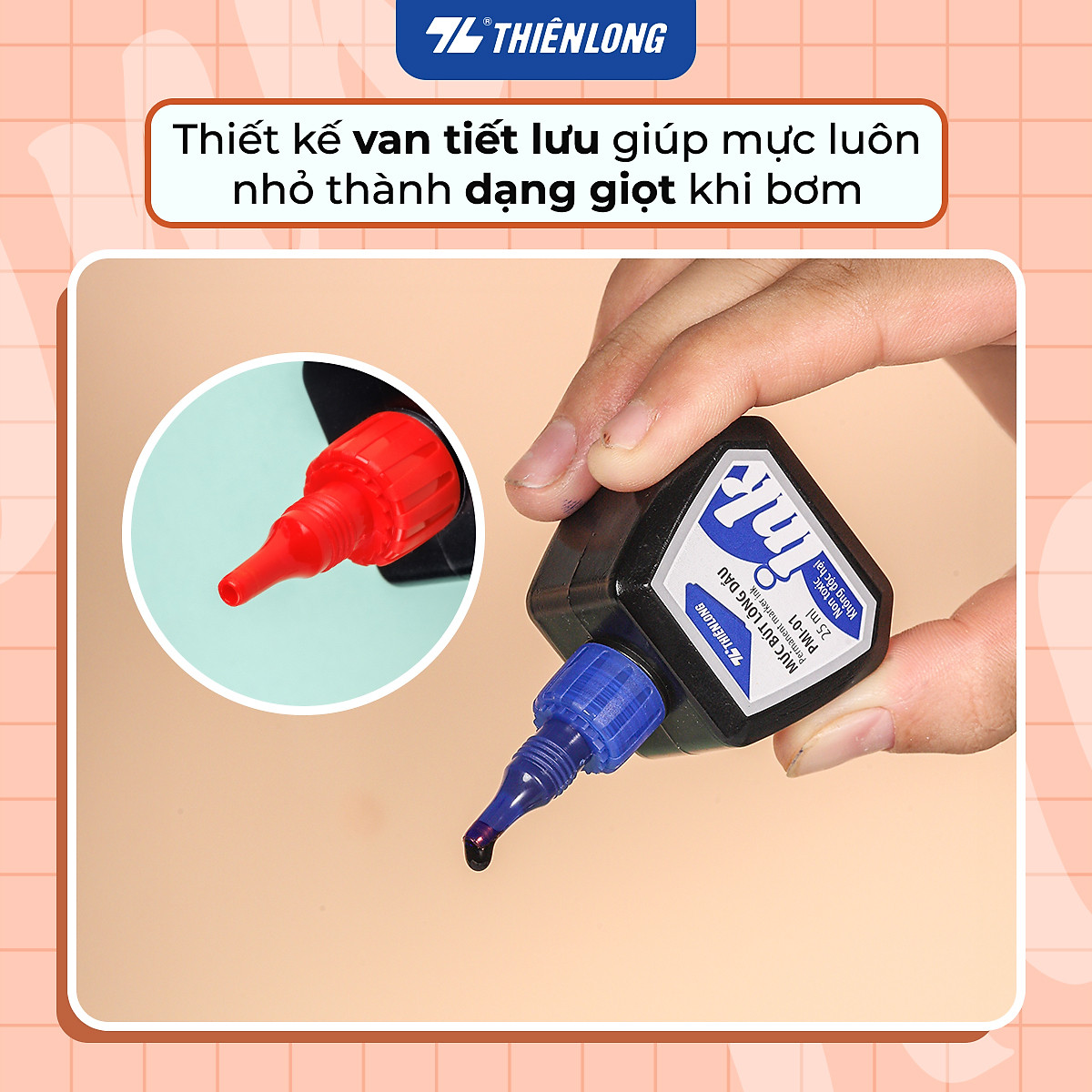 Bộ 6 Mực bút lông dầu Thiên Long PMI-01
