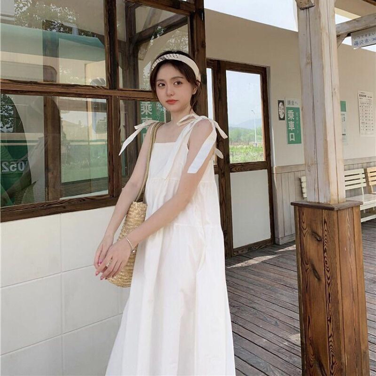 Váy Đũi Lụa 2 Dây Babydoll Buộc Nơ Vai Siêu Hot Hit Thời Trang Nữ Cao Cấp VD02