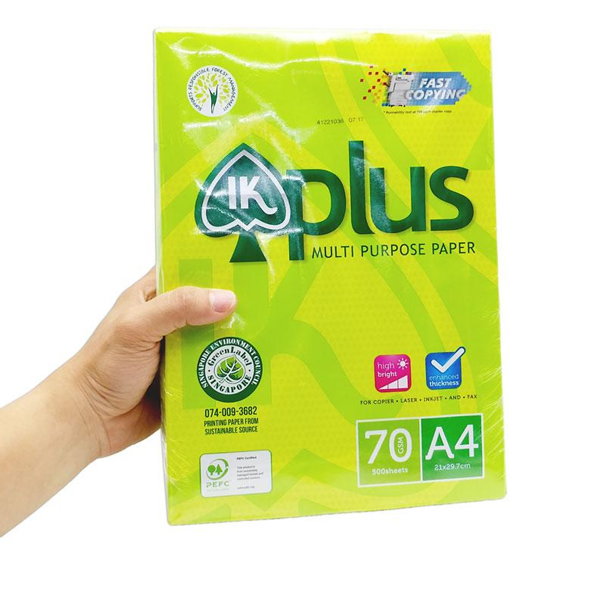 Giấy Photo Ik Plus Vàng A4 70Gsm
