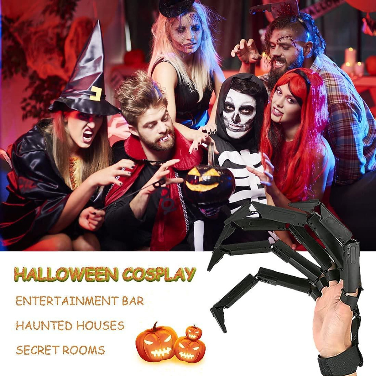 Halloween 1 Cặp 3D in mở rộng ngón tay khớp nối, bàn tay vuốt ...