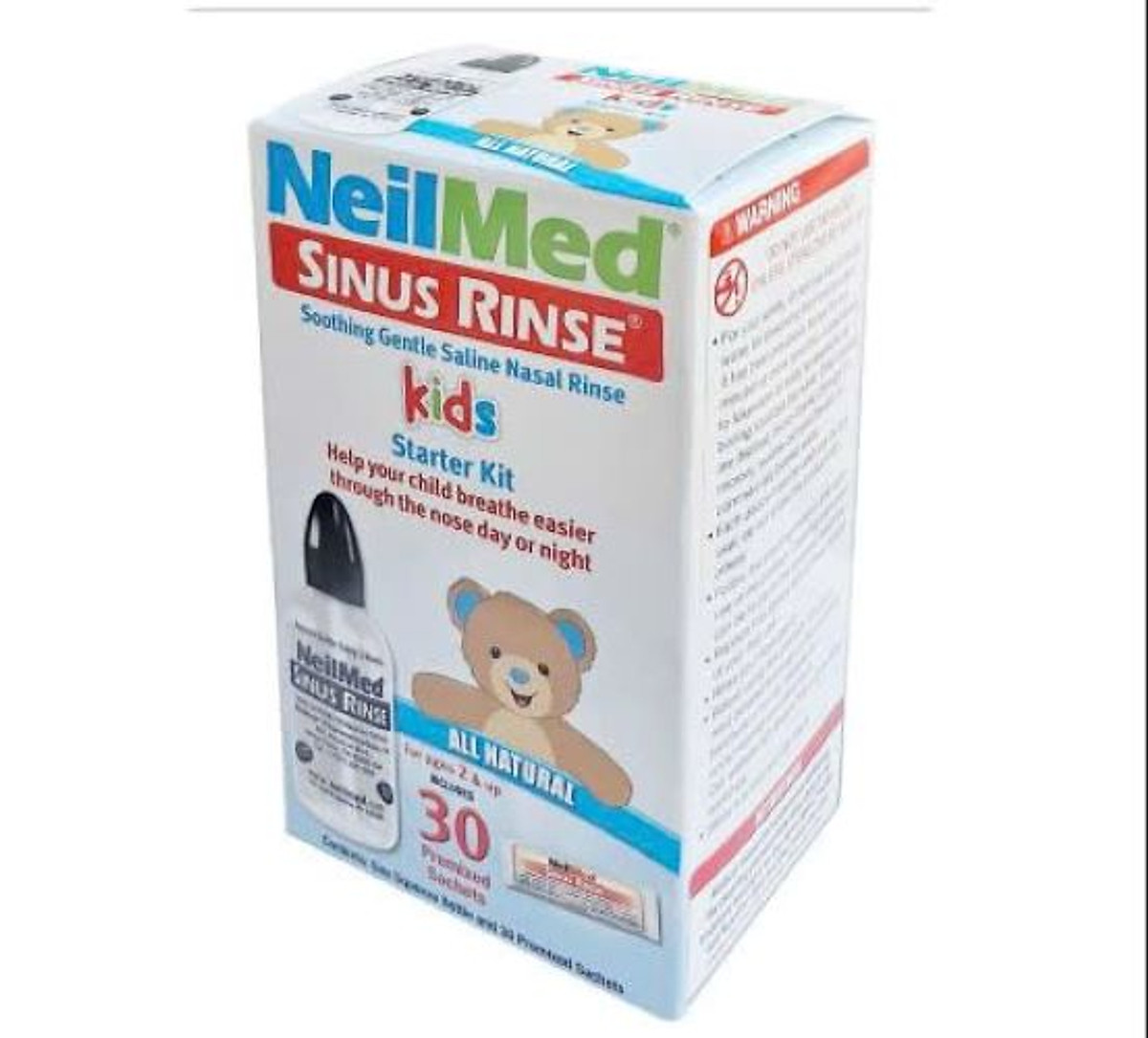 Bình (Bộ Dụng Cụ) Xịt Rữa Mũi Xoang Cho Bé Neilmed Sinus Rinse Paediatric Starter Kit (1 bình + 30 gói hỗn hợp muối rửa)