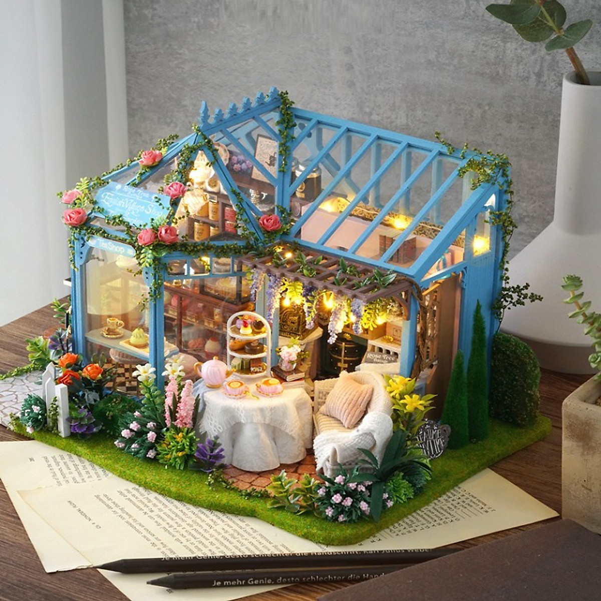 Đồ chơi lắp ráp gỗ 3D Mô hình Tea House Laser  Lắp ráp