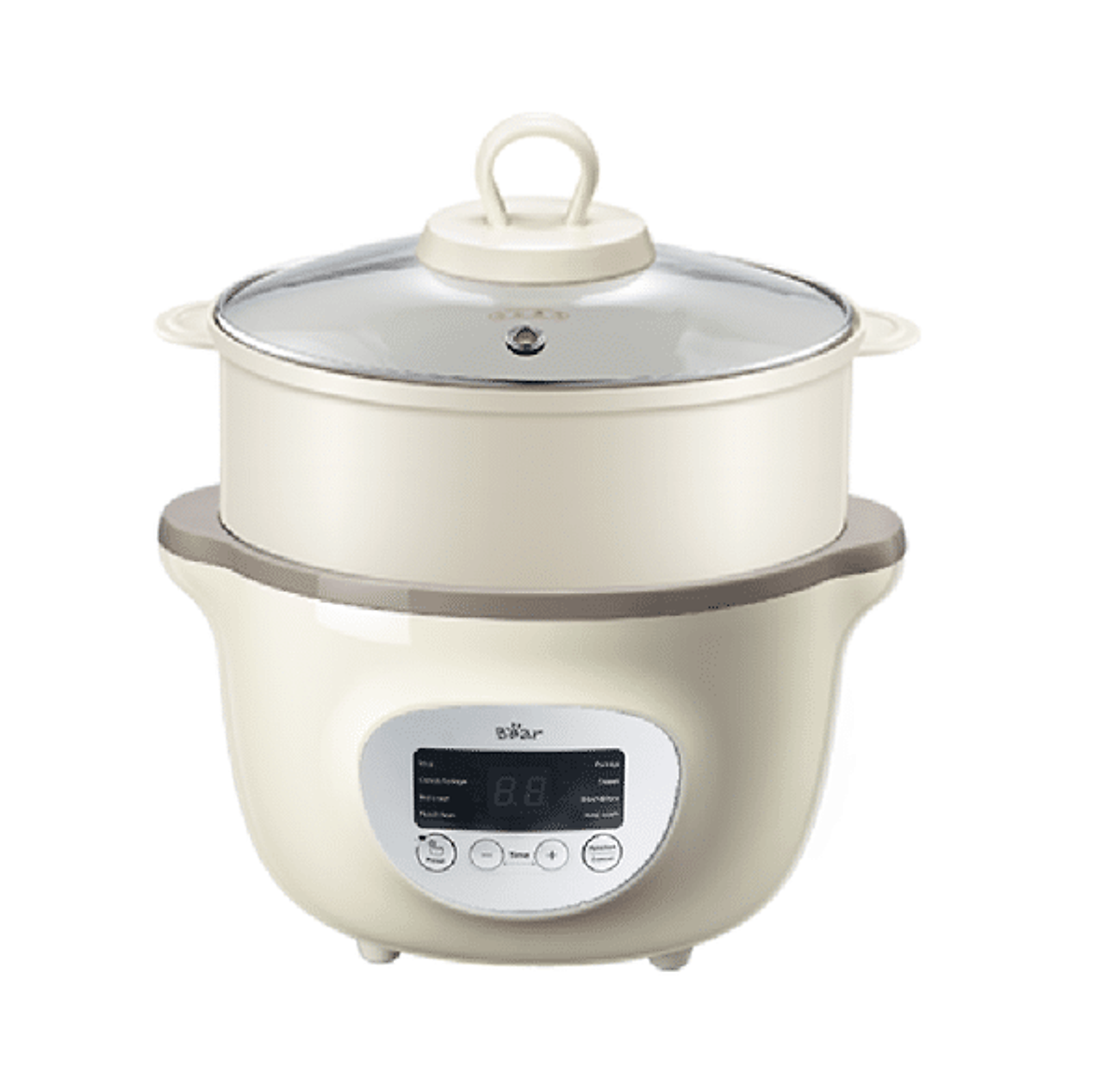 Nồi nấu cháo chậm, ninh hầm cách thuỷ BEAR SUBE002 1.6L (kèm 2 thố nhỏ 0.5L và lồng hấp) - Hàng chính hãng