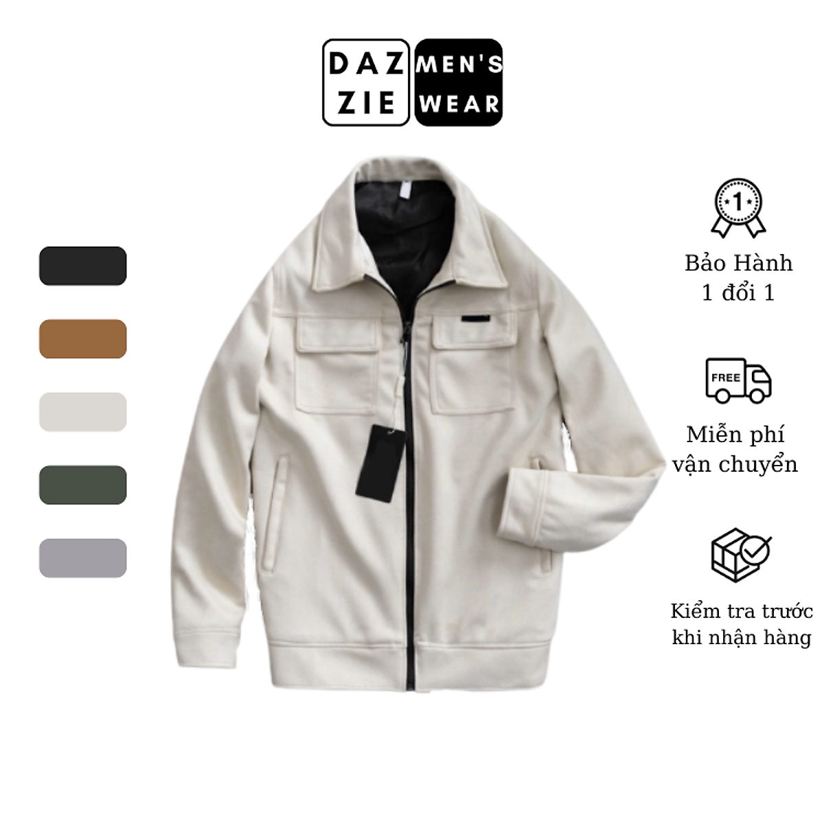 Áo Khoác Nam DazzieMenwear chất Da lộn Cao Cấp Túi hộp Thời Trang, Trẻ Trung Áo Khoác Nam Dazziemenwear Chất Da Lộn Cao Cấp Túi Hộp Thời Trang, Trẻ Trung