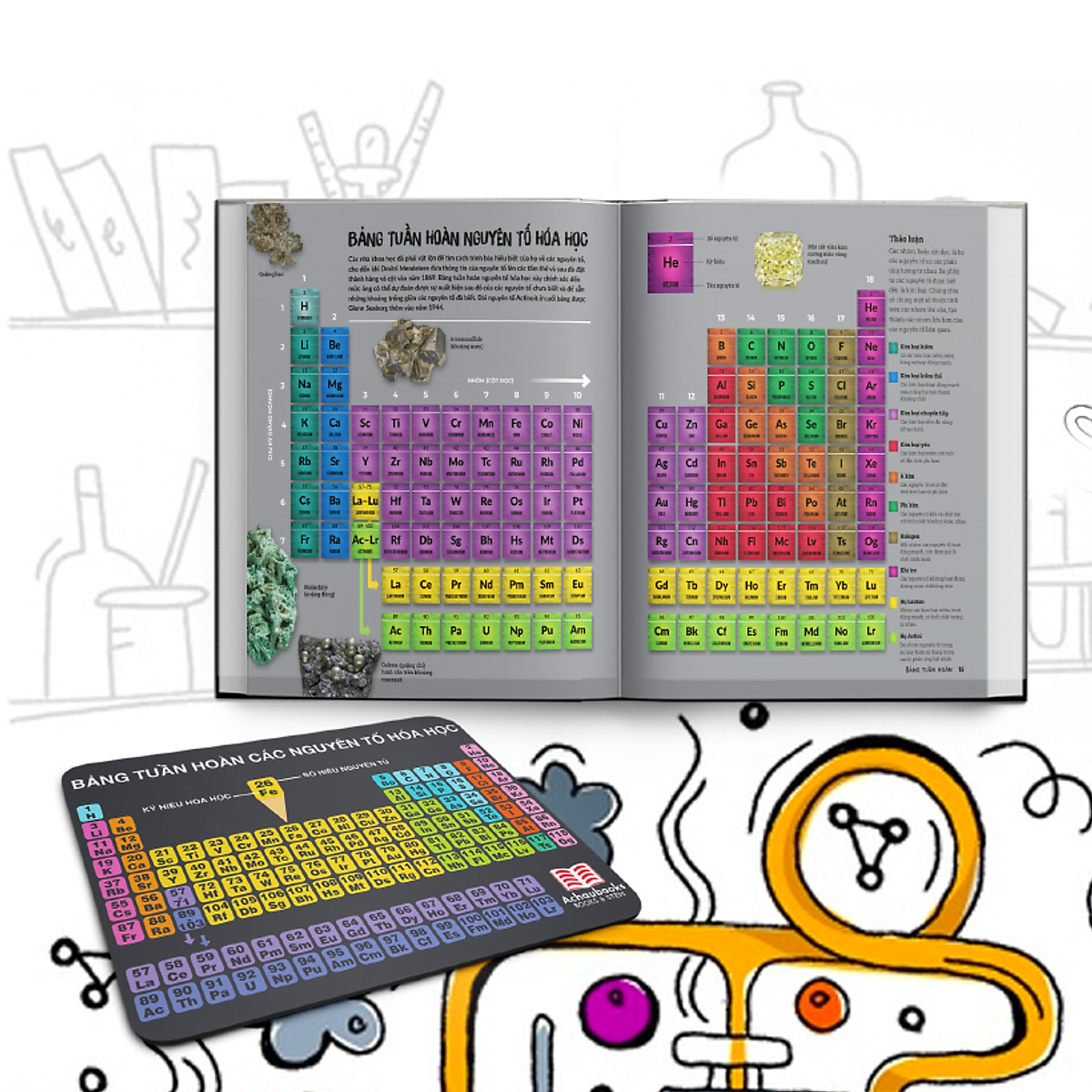 Sách bảng tuần hoàn hoá học the periodic table - bìa cứng, in màu