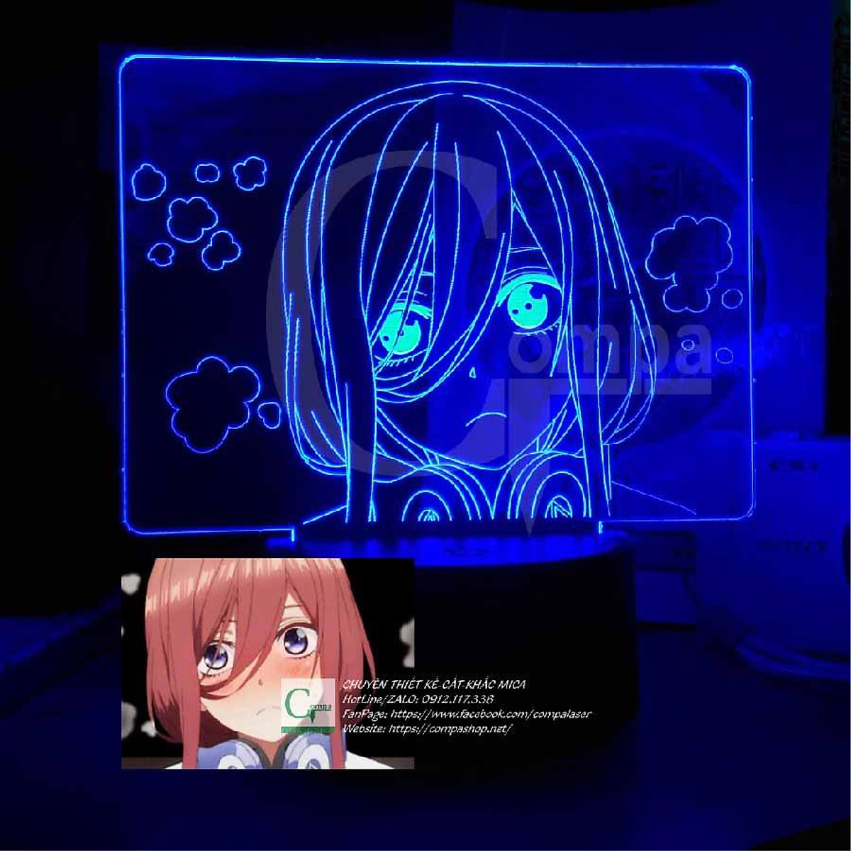 Mua Đèn Ngủ Gotobun No Hanayome Miku Nakano Type 02 Agnh0202 16 Màu Tuỳ  Chỉnh Tại Compa Laser Art