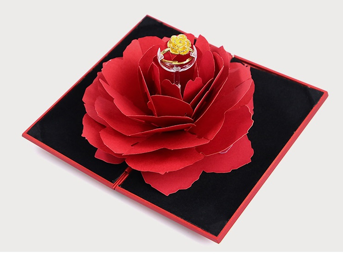 Nhẫn Hoa Hồng Ruby vàng 18k đính kèm kim cương tấm xuất sắc