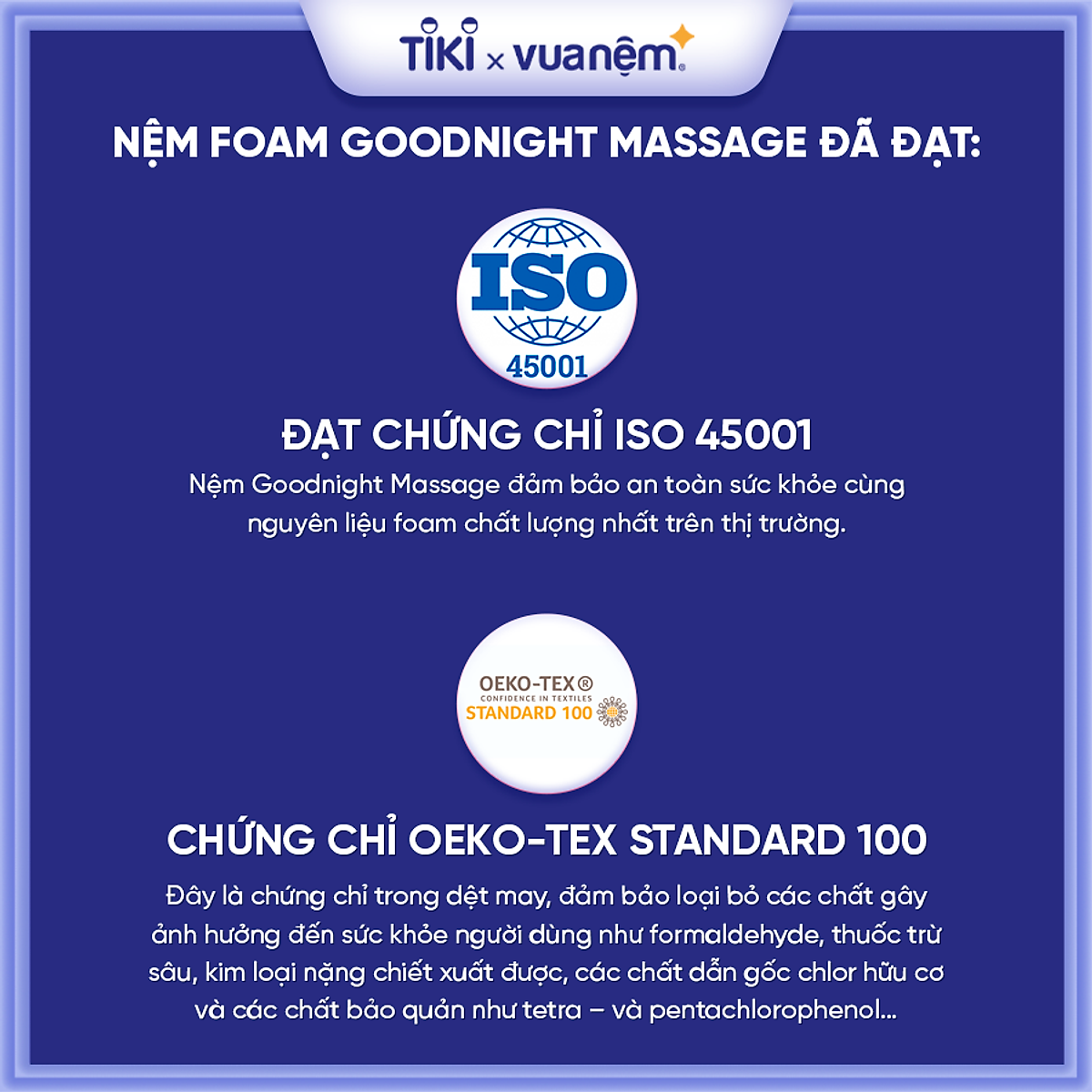 Nệm foam Goodnight Massage bán chạy số 1 Việt Nam 9cm tại Vua Nệm - Cấu trúc lượn sóng duy trì tư thế tự nhiên của cột sống