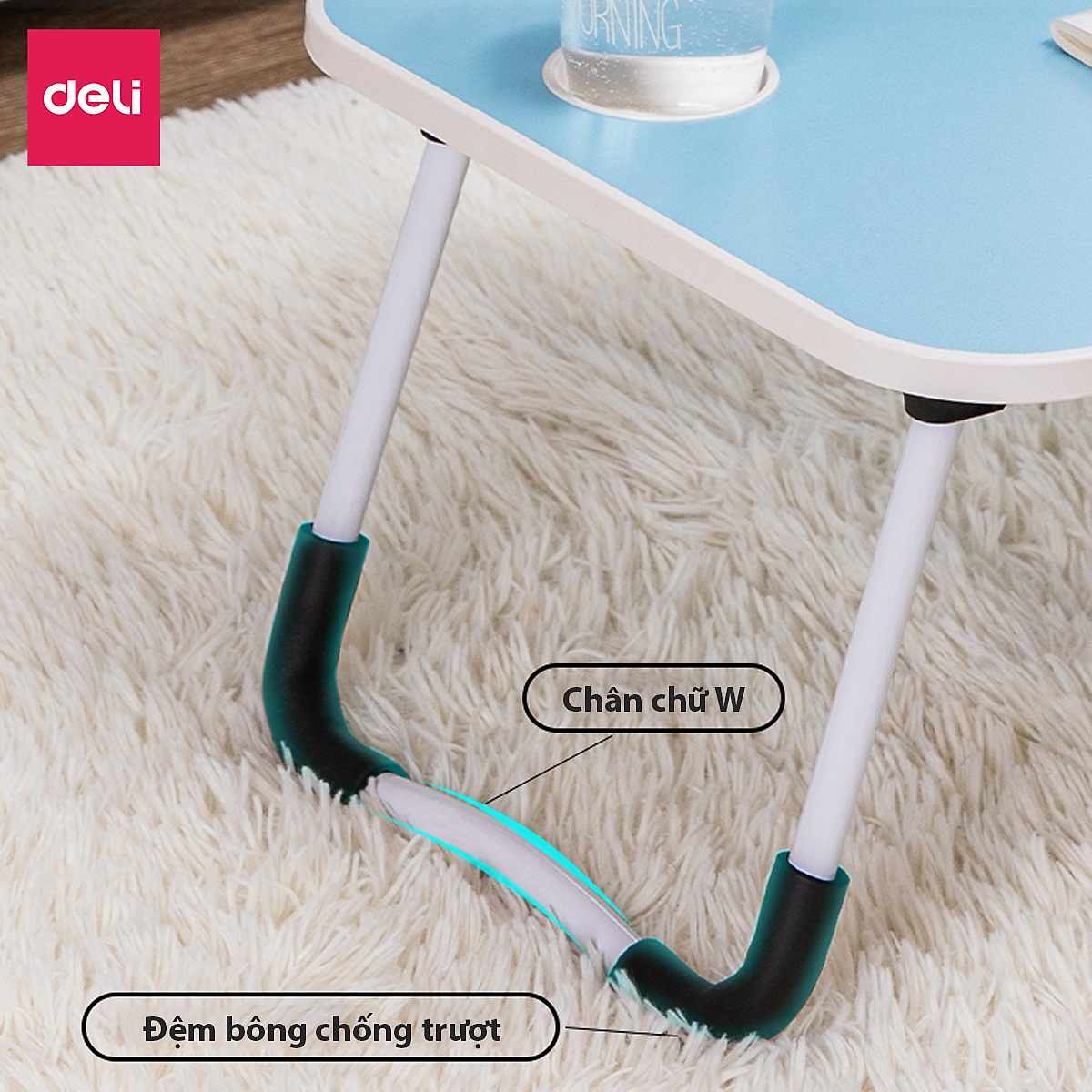Bàn Gấp Học Sinh Thông Minh Gấp Gọn Có Khe Máy Tính Bảng Và Ổ USB Tuỳ Loại Deli - Bàn Xếp Laptop Đa Năng Có Thể Gấp Gọn - Nhiều Màu