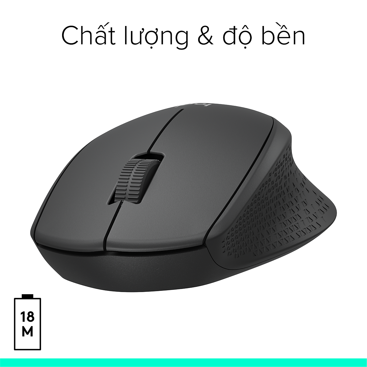 Chuột không dây Logitech M330 Silent Plus giảm ồn 90% - USB 2.4GHz, pin 2 năm, phù hợp người thuận tay phải, PC/ Laptop - Hàng chính hãng - Màu Đen