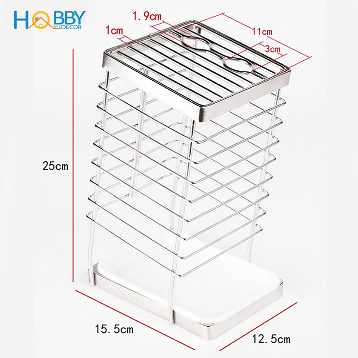 Kệ để dao kéo nhà bếp inox 304 có khay hứng nước Hobby Home Decor DD25
