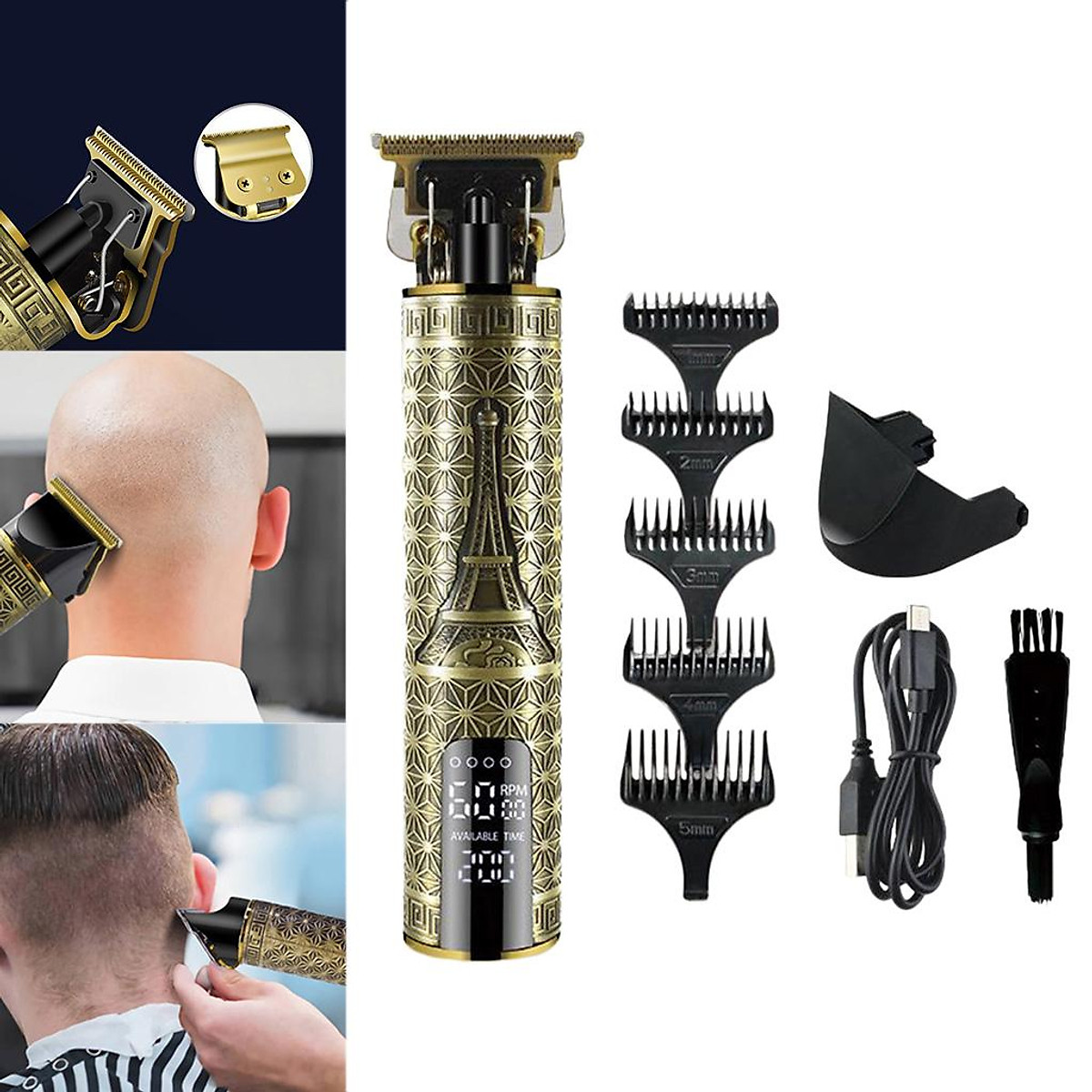 Mua PROFESSIOL Hair Clippers Trimmer Cordless Mens Head Shaver Set Metal  Body tại Magideal